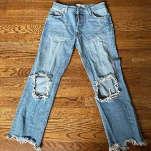 Free People Maggie Mid Rise Straight Leg Jean